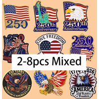 2-8pcs Mixed USA 250th Anniversary Enamel Pin Metal Brooch Badge on Backpack For Clothing Accessories Fashion Jewelry Gifts