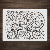 1PC 11.7x8.3 inch Gear Clock Stencil Plastic Template for DIY Painting Wall Art Scrapbooking Reusable Flexible Drawing Stencil