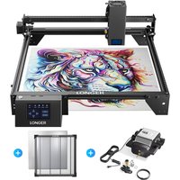 RAY5 20 W Laserschneid-Graviermaschine + Luftpumpen-Assistent-KIT + 500 mm Waben-Arbeitstisch DIY Desktop CNC-Gravierer