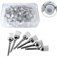 100pcs Dental Polishing Brushes Bowl Shape Nylon Dental Prophy Brush Prophylaxis Brushes For Contra-Angle Handpiece Latch Type