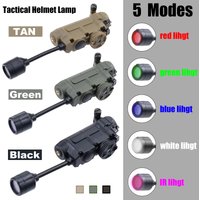 Taktisches Helm-Blitzlicht, Sidewinder-LED-Helmlicht, weiß, rot, grün, blau, IR-Licht, Stalk Arc Rail Helm-Clip-Taschenlampe