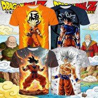 2026 Anime Dragon Ball Z Super Saiyan Men's Clothing Kids CosPlay Goku T-shirt Japanese Boys T-shirt Breathable Short Sleeves