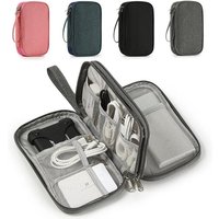 1pc Pink/Grey/Black/Navy Travel Portable Digital Product Storage Bag USB Data Cable Organizer Headset Charging Treasure Box Bag image 4