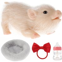 Lifelike Pig Doll Mini Reborn Piglet Stretchy Realistic Soft Cute Piggy Full Silicone Body Piggy Toys Kid Christimas Dolls Gift