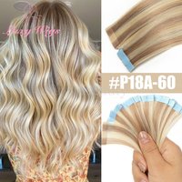 Balayge Blonde Mini Tape in Human Hair Extensions Natural Black Brown Double Side Invisible Seamless Mini Tape in Hair 10pcs