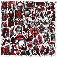 10/25/50pcs Red Gothic Punk Stickers Graffiti Horror Decals for DIY Phone Laptop Guitar Skateboard Motorcycle Helmet Suitcase