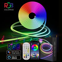 LED-Neonstreifenlicht, 3/5 m Smart LED WIFI APP RGB, 16 Farben, DIY-Licht, wasserdicht, flexibler Lichtstreifen, funktioniert mit Alexa