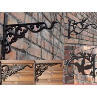 Vintage Bird Colorful Rooster Reindeer Cast Iron Flower Pot Hook Hanging Wall Hanging Basket Flower Stand