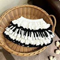 Subculture black and white piano key puffy versatile skirt punk rock mid-vintage style slimming and anti-exposure short skirt