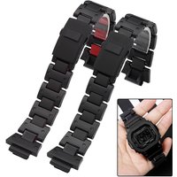 Modified Plastic Steel Watch Strap for Casio DW6900 DW-6900 9600 DW5600 DW-5600 GW-M5610 GW-5000 Black Bracelet Watchbands 16mm
