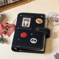 New M5 Retro Denim Fabric Leather Blue Binder With Inner Page PU Clip-on Notebook Loose Leaf Notebook