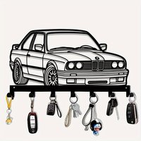 1pc Metal 7-Hook Key Holder - Wall-Mounted Storage Organizer for Keys, Towels, Coats, Kitchen Essentials & More - Durable