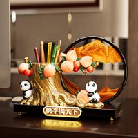 Merchandise Panda Pen Holder Storage Quicksand Painting Ornament Workstation Office Desktop Advanced Ornament