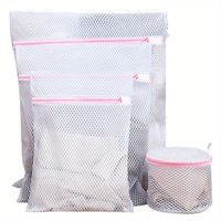 Four Zippered Laundry Bags, Suitable for Use in Washing Machines