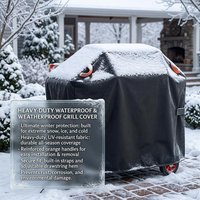 210D Oxford Cloth Outdoor BBQ Cover,Dustproof Waterproof Windproof Barbecue Cover,Gas Charcoal Electric Barbe Heavy Duty Grill c