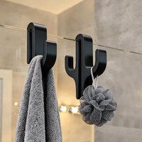 Modern Plastic Shower Hook Shower Door Towel Hook for 8mm Glass Doors Bathroom Hanger for Clothes Towel Bathroom Accessories