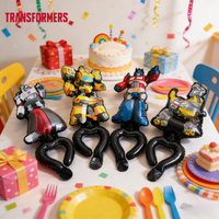 4PCS Transformers Theme Dinosaur Optimus Prime Bumblebee Megatron Creative Wrist Balloon Set Birthday Wear Wrist Balloon