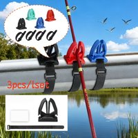 1Set Portable Rubber Fishing Rod Clip, Fishing Rod Holder, Suitable for Fixing Fishing Rods of Various Sizes, Fastening Fishing Rod Accessories