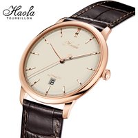 Haofa Automatic Mechanical Business Watch for Men Sapphire Automatic Movement Ultra-thin Watches Mens Calendar Waterproof 1606