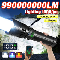 990000000LM Ultra Powerful Flashlights Long Range 10000M Tactical Torch Rechargeable Super Bright Lamp Outdoor Adventure Fishing