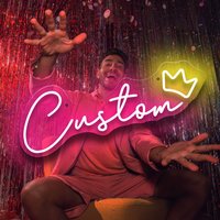 Custom Neon Sign with Crown Personalized LED Light for Home Decor USB Powered Adjustable Brightness for Wedding Birthday Party