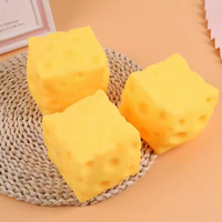 1/3 Pcs Squishy Square Cheese Squeeze Toys Rebound Push Stress Relief Sensory Toy Soft Butter Cheese Fidget Toy Christmas Gifts