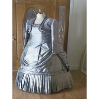1870s Victorian Edwardian Duchess Bustle Vampire Dress With Coat Royal Court Party Reenactment Ball Gown