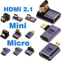 HDMI-Compatible Converter mini micro hdmi to HDMI2.1 Cable Adapter 48Gpbs 8K60HZ 4K120HZ for HDTV Projector PS4 PS5 Laptop PC