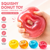 Transparent Squeeze Toys Maltose Donut Slow Rebound Squishy Toy Silent Stress Relief Hand Sensory Toy for Adults for ADHD Autism