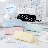 RosyPosy Polka Dot Shell Prism Pencil Case Large Capacity Multi-compartment Stationery Bag Cute Zipper Pen Pouch for Students