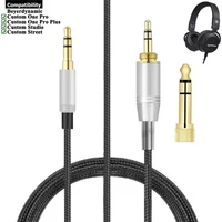 OFC 6.35mm Replacement Nylon Braided Cable Extension Cord for Beyerdynamic Custom One Pro Plus Studio Street Headphones