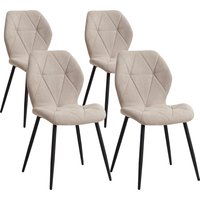 GrandCA HOME Zestaw 2/4/6 nowoczesnych krzeseł do jadalni, tapicerowane, wyściełane lnem, minimalistyczne krzesła biurowe do kuchni i jadalni