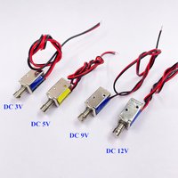 1PC 8mm*10mm Tiny Push-Pull Square Mini Solenoid Electromagnet DC 3V/ 6V/ 9V/ 12V Through Type Electromagnet 4mm Stroke