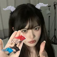 4 PCS Goth Devil Horn Hair Clip Halloween Party Hair Clips with Spice Girl Style Y2k for Woman Role Play Hair Accessories