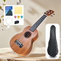21 Zoll Professionelle Sopran-Ukulele aus Sapele-Holz, Hawaiianische 4-Saiten-Gitarre für Kinder, Schüler und Anfänger