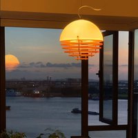 Sunset Orange Bar Pendant Lamps Modern Bedroom Dining Balcony Island Terrace Corridor Kitchen Pendant Indoor Lighting Fixtures