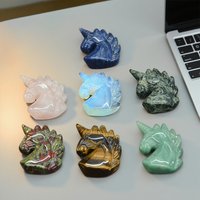 Natural Crystal Unicorn Healing Stone Statues, Spiritual Decorations for Home and Office, Unique Gifts for Crystal Enthusiasts