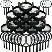 24/48pcs Plastic Handheld Black Magnifying Glasses Lightweight Reading Magnifier for Office, Document Review & Daily Use