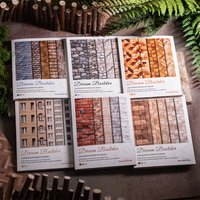 10sheets flat retro style house brick wall texture Washi sticker scrapbook DIY collage material aesthetic stationery stickers