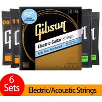 6 Sets Electric Guitar Strings Phosphor Bronze Acoustic Guitar Strings 09 10 11 12 Nickel Plated Wound Guitar Accessories