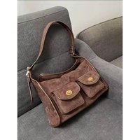 Retro Style Single Shoulder Bag Fashion Luxury Women's Crossbody Bag New Autumn Multi-pocket Large Capacity Frosted Tote Bag