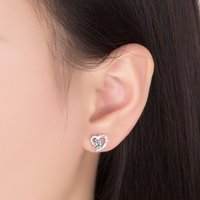 Luxury 925 Sterling Silver Heart-Shaped Zirconia Earrings - Stylish and Elegant Wedding Party Accessories for Women