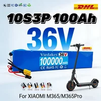 36V Lithium Battery Pack 100Ah 18650 Rechargeable 10S3P 1000W with BMS for Bicycle Scooter Battery Pack+Chargerโ