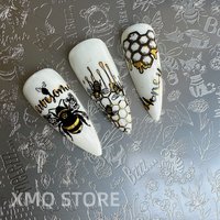 XMQ NAIL ART STAMPING PLATES BEES TEMPLATES HONEY TEMPLATE FLOWERS