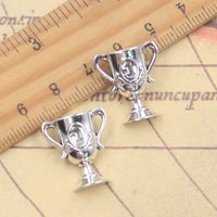 10pcs Charms 1st Trophy Cup 20x17x9mm Antique Silver Color Pendants Making DIY Handmade Tibetan Finding Jewelry