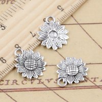 20pcs Charms Sunflower Flower 18x15mm Tibetan Bronze Silver Color Pendants Antique Jewelry Making DIY Handmade Craft