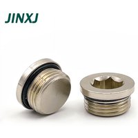 10PCS Copper Sealing Ring Hex Head End Cap Plug M5 1/8 1/4 3/8 1/2 Male Thread Pneumatic Components Fitting Connector Adapter