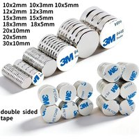 AliExpress NONE N52 15x5 15x3 15x8 18x3 20x10 Double-sided adhsive Super power 3m tape Scooter Engine Fridge DIY Magnets Motor Ebike Nickle