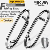 9KM Fishing Snap Clips 50~200Pcs Stainless Stee Fishing Quick Clips Lure Connector Freshwater Fishing Tackle