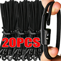 20-5Pcs Elastic Bungee Ropes With Hook Multipurpose Bungee Cords For Camping Luggage Bikes Cars High Elasticity Fixed Cord Ties